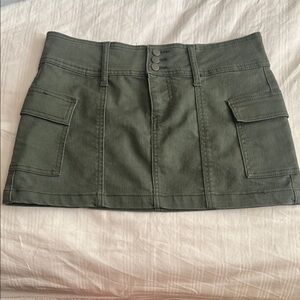 Green Cargo Mini Skirt for Casual Wear
